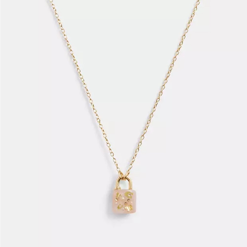 Coach Resin Padlock Pendant Necklace, NWT!